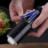 baratos Eletrodomésticos de Cozinha-Moedor elétrico de sal e pimenta em aço inoxidável Moinho automático de especiarias para ervas com gravidade Moedor automático de pimenta Moedor de sal elétrico alimentado por bateria com aspereza