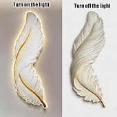 Недорогие Настенные светодиодные светильники-светодиодная лампа живопись смола прецизионная резьба живопись теплая лампа перо 3000k с дистанционным управлением с вилкой европейского стандарта картина на напольной панели минималистская фреска на крыльце диван фон настенная живопись ac220v