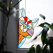 abordables sculptures murales-tentures de fenêtre de chat, attrape-soleil de chat en verre teinté fait à la main, cintre de fenêtre de chat mignon en vitrail furtivement attrape-soleil chat acrylique vitrail cintre de fenêtre de chat pour les amoureux des chats