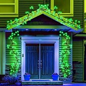 abordables Guirlandes lumineuses USB-St. Guirlande lumineuse décorative verte de la fête de la patrick, 96 perles, alimentation usb, 8 modes