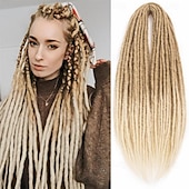 abordables Crocheter les cheveux-extensions dreadlocks dreads synthétiques 24 pouces 15 brins extensions de dreadlocks à double extrémité extrémités droites dreads de style hipple 0,6 cm de largeur extensions dread pour femmes