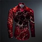 economico Geometrica-Per uomo 3D Print Geometrica Camicia con bottoni Camicie stampate Manica lunga Sottoculturale Da mare Feste Strada Primavera estate Collo ripiegabile Stampa Bottone giù Rosso Blu Viola Verde Grigio