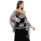levne Šály a šátky-Přehozy přes ramena Dámské bolerko Zábaly pro svatební hosty Elegantní dámy Bez rukávů Polyester Svatební Bolerka S Flitry Pro Svatební Léto