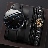 cheap Quartz Watches-Men&#039;s 4pcs/Set Quartz Watch for Men Analog Quartz Retro Stylish Chronograph Alloy Nylon Sport Style Watches
