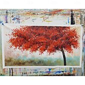 cheap Abstract Paintings-Mintura Handmade Red Tree Landscape Oil Paintings On Canvas Wall Art Decoration Modern Abstract Pictures For Home Decor Rolled Frameless Unstretched Painting