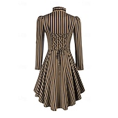 economico Capispalla-Punk &amp; Gotico Medievale Rinascimento Vestito Cappotto Costume Cosplay Fiera del Ren Ragazza gotica A righe Per donna Reale Stile Steampunk Halloween Carnevale Mascherata Abbigliamento quotidiano