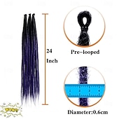 economico Capelli all&#039;uncinetto-paraglame 24 pollici ombre miele biondo estensioni dreadlock dreadlocks intrecciati sintetici single ended estensioni dreadlock falsi per le donne