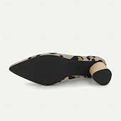 levne Dámské boty pro volný čas-Dámské Podpatky Větší velikosti Boty Flyknit Venkovní Kancelář Denní Leopard Kačenka Palec do špičky Módní Klasické Pohodlné Chůze Úplet Povaleč Mandlová Levhart Černá / béžová