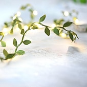 halpa Paristokäyttöinen-vihreä lehti led merkkijono 2m 20 leds kultalehti keiju valot ikkunoihin parveke puutarha sisä ulkopuutarha ystävänpäivä ramadan hääjuhla koristelu