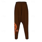 cheap Casual Pants-Men&#039;s Trousers Summer Pants Harem Pants Casual Pants Drawstring Elastic Waist Graphic Breathable Soft Casual Daily Holiday Streetwear Ethnic Style Black Blue Micro-elastic