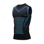 levne Tílka na cvičení-Pánské Bez rukávů Fitness Tank Nádrž Tílka Tričkový Bez rukávů Posilovna Sport Běžné / Denní Prodyšné Měkké Barevné bloky Vodní modrá Světle šedá Sportovní oděvy Polyester Módní Základní