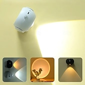 ieftine Puck Lights-lumină cu led fără fir pentru imagini cu telecomandă aplice de perete cu led senzor de mișcare lumină de noapte tri-color cu reglaj continuu lampa de perete ambientală apus de soare lampă de afișare cu evidențiere reglabilă pentru portretul cadru