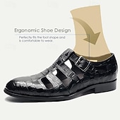 cheap Premium Leather Sandals-Men&#039;s Fishermen Sandals in Premium Crocodile Pattern Leather with Monk Strap