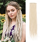 billige Hårfletter-dreadlock extensions 1b/grønn dreads extensions hekle loc extensions syntetiske dreadlock extensions clip in dreadlocks hair extensions single ended dreadlock heklet hår dread