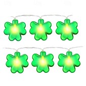 cheap Battery String Lights-Irish St. Patrick&#039;s Day Clover Colored String Lights Outdoor Camping Decorative String Lights
