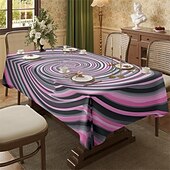 cheap Tablecloth-Whirlpool Print Rectangle Tablecloth Waterproof Rectangular Table Cloth  for Kitchen Dining