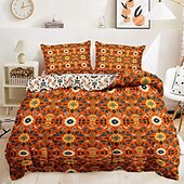 economico Set copripiumino-set copripiumino con motivo geometrico set morbido set di biancheria da letto in cotone di lusso in 3 pezzi set decorazioni per la casa regalo twin completo king size copripiumino queen size