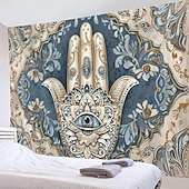 ieftine Tapiserii de vacanță-Epocă hamsa agățată de mână tapiserie eid ramadan artă de perete tapiserie mare decor mural fotografie fundal pătură perdea acasă dormitor living decor