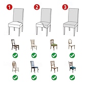 abordables Couverture de chaise de salle à manger-Housse de chaise de salle à manger en élasthanne extensible, ensemble de 4/6 pièces, housse de protection de chaise extensible à imprimé géométrique avec bande élastique pour salle à manger, mariage,