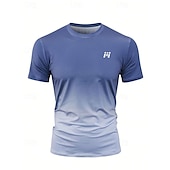 economico T-shirt e canotte attive da uomo-Per uomo maglietta Maglietta sportiva Girocollo Manica corta Sportivo Da mare Casual / quotidiano Palestra Asciugatura rapida Traspirante Gradiente Giallo Rosso Abbigliamento sportivo Di tendenza
