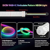 abordables Lampes néon led-bande lumineuse LED au néon en silicone tissé étanche ws2811 12 mm contrôleur de maille circulaire à 360 degrés bande lumineuse de piscine en nylon rvb flexible couleur de rêve corde lumineuse chambre décoration intérieure et extérieure dc5v
