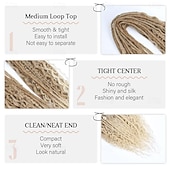 billiga Virkat hår-dreadlock-förlängningar dubbeländade 24 tum 3 i 1 blandade ljusbruna till blonda dreads set syntetiska lockiga toppar hippie stil boho vågiga dreads 20 trådar handgjorda dreads