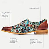 cheap Elemental Dress Shoes-Men&#039;s Retro Floral Jacquard Fabric Oxford Shoes with Leather Accents - Casual and Formal Occasions