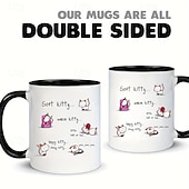 ieftine Cupe &amp; Căni-1 cană amuzantă pentru pisici cană de cafea cadou amuzant cadou de inspirație cadou de zi de naștere favoare de petrecere decor de vacanță cadou de vacanță cadou pentru prieteni 11 oz