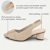ieftine Pantofi casual dama-Pentru femei Tocuri Mărime Plus Size Pantofi Flyknit Nuntă În aer liber Birou Dungi Cataramă Blocați călcâiul Vârf ascuțit Modă Clasic Confortabili Plimbare Croșet Loafer Migdală Negru Galben