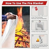 abordables Accesorios para acampar-1 manta de emergencia para extinción de incendios para el hogar y la cocina, adecuada para chimenea, escuela, barbacoa y coche. &amp; oficina