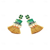 preiswerte Zubehör-Kleeblatt Irisch Halloween Maskerade Ohrringe Cosplay Erwachsene Damen Karneval Maskerade St. Patrick&#039;s Day Party Maskerade Einfache Halloween-Kostüme Verkleiden