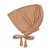 cheap Arabian Muslim-Muslim Underscarf Women Veil Hijab Bonnet Solid Color Scarf Turbans Head scarves For Female Hijab Cap Islamic Hat Turbante Mujer