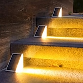 abordables Éclairage paysager-Lampe de marche solaire étanche IP67 pour l&#039;extérieur, éclairage d&#039;escalier extérieur, conception de lentilles LED, lumière d&#039;escalier antivol super brillante, éclairage de décoration pour jardin,