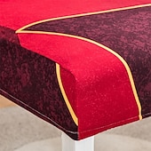 abordables Couverture de chaise de salle à manger-Housse de chaise de salle à manger en élasthanne extensible, ensemble de 4/6 pièces, housse de protection de chaise extensible à imprimé géométrique avec bande élastique pour salle à manger, mariage,