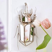 preiswerte Wandskulpturen-Einhornkäfer Spiegel Design Wanddekoration Gold Wanddekoration Käfer Glas verspiegelt handgefertigt 3