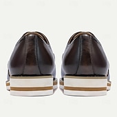 cheap Premium Leather Sneakers-Men&#039;s Dress Sneakers Leather Italian Full-Grain Cowhide Slip Resistant Lace-up Brown / Blue