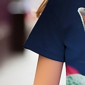 abordables Tenues de Pâques pour Filles-Pâques Fille 3D Lapin Tee-shirts Chemises Manche Courte 3D effet Eté Actif Mode Le style mignon Enfants 3-12 ans Col Ras du Cou Extérieur Casual du quotidien Standard
