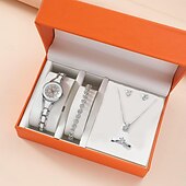 levne Quartz hodinky-5 ks/sada hodinek sada pro ženy - lesklý drahokamu móda hvězdné nebe digitální ciferník křemenné hodinky prsteny náhrdelník náušnice sada šperků valentýn den matek dárky