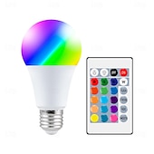 economico Luci intelligenti-lampadina a led rgb e27 lampadina che cambia colore con telecomando 5w / 10w 16 scelte di colore lampadina dimmerabile multicolore per la camera da letto della festa a casa