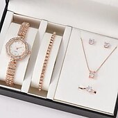 levne Quartz hodinky-5 ks/sada hodinek sada pro ženy - lesklý drahokamu móda hvězdné nebe digitální ciferník křemenné hodinky prsteny náhrdelník náušnice sada šperků valentýn den matek dárky