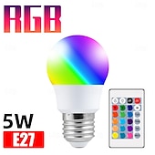 economico Luci intelligenti-lampadina a led rgb e27 lampadina che cambia colore con telecomando 5w / 10w 16 scelte di colore lampadina dimmerabile multicolore per la camera da letto della festa a casa