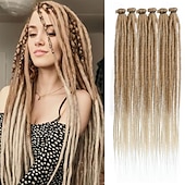 abordables Crocheter les cheveux-Extensions de dreadlocks de 24 pouces 20 brins hippie à extrémité unique dreads 0,6 cm de largeur extensions loc style reggae cheveux au crochet synthétiques pour femmes et hommes