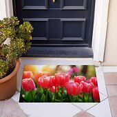 billige Dørmatter-maleri blomster dørmatte gulvmatter vaskbare tepper kjøkkenmatte sklisikre oljetett teppe innendørs utendørs matte soverom dekor baderomsmatte inngangsteppe