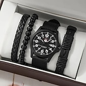 cheap Quartz Watches-Men&#039;s 4pcs/Set Quartz Watch for Men Analog Quartz Retro Stylish Chronograph Alloy Nylon Sport Style Watches
