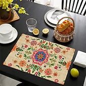 cheap Placemats &amp; Coasters &amp; Trivets-1PC Ethnic Pattern Placemat Table Mat 12x18 Inch Table Mats for Party Kitchen Dining Decoration