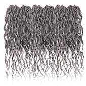 voordelige Gehaakt Haar-faux locs gehaakt haar 18inch godin locs gehaakt haar 6packs grijs locs gehaakt haar zachte locs krullende uiteinden dreadlock gehaakte locs synthetische gehaakte vlechten