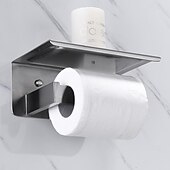 cheap Towel Bars-Bathroom Accessory Set Wall Mounted Brushed Stainless Steel Include Robe Hook Towel Bar Toilet Paper Holder with Mobile Phone Storage Shelf Towel Holder and Roll Paper Shelf 1or 3pcs