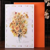 cheap Stickers-Handmade Dried Flowers Greeting Cards Thank You Card Birthday Party Graduation Wedding Invitation Anniversary Card Flower Bouquet Card for Wife Valentine Mom Day Gift