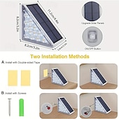 economico Luci paesaggistiche-2/6 pezzi luci solari per gradini, luci da esterno triangolari luci solari da ponte ip67 impermeabili luci decorative con accensione automatica per cortile con scale, vialetto, portico, porta d&#039;ingresso, marciapiede, bianco caldo