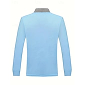 cheap Men&#039;s Classic Polo-Men&#039;s Polo Shirt Golf Shirt Casual Sports Lapel Long Sleeve Fashion Basic Color Block Houndstooth Patchwork Button Spring &amp;  Fall Regular Fit White Red Navy Blue Khaki Light Blue Polo Shirt